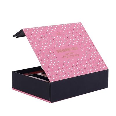 L'imballaggio rosa personale del regalo della stagnola di oro di CMYK inscatola il coperchio magnetico