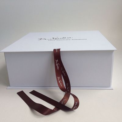 Contenitore di regalo rigido pieghevole di Natale 900GSM del cartone 1.5mm in pieno bianco
