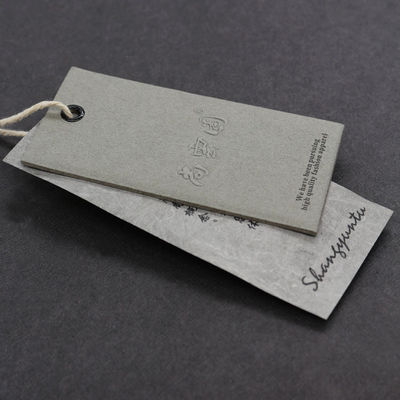 Carta kraft incisa Hang Tags With String su ordinazione di logo 350g