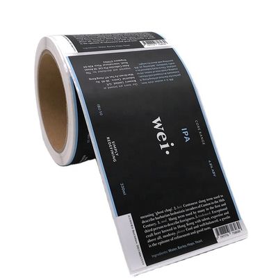 Autoadesivo adesivo di carta di Juice Wine Glass Bottle Label di stampa dell'avorio